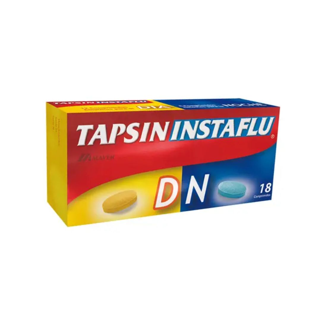 Tapsin InstaFLU DN Paracetamol 500 mg Pseudoefedrina 60 mg 12+6 Comprimidos