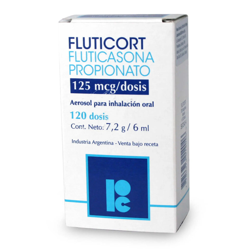 Fluticort Fluticasona Propionato 125 mcg/DS Inhalador Bucal 120 Dosis Laboratorio D&M Pharma